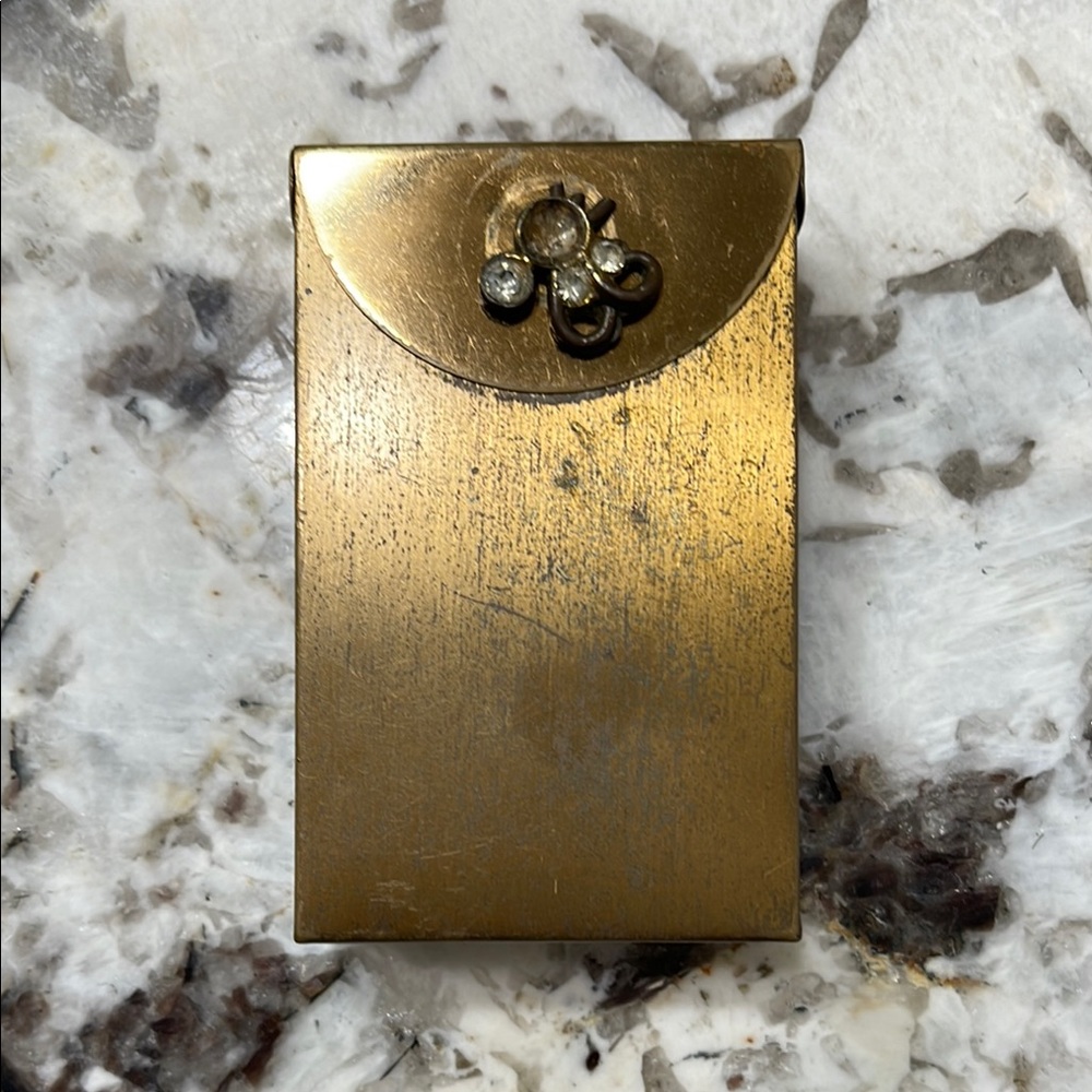 Vintage Gold Metal Cigarette Case / Business Card Holder